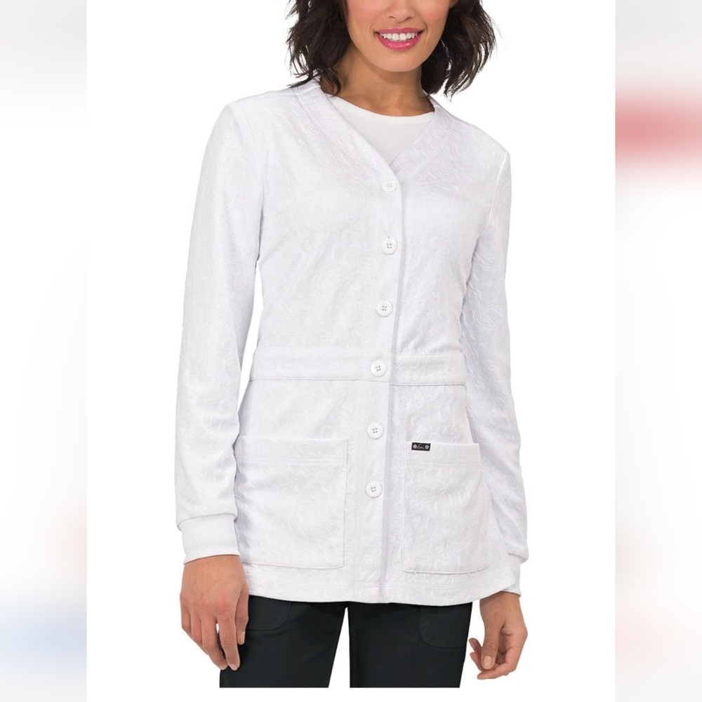 Koi Textured Knit Scrub Jacket